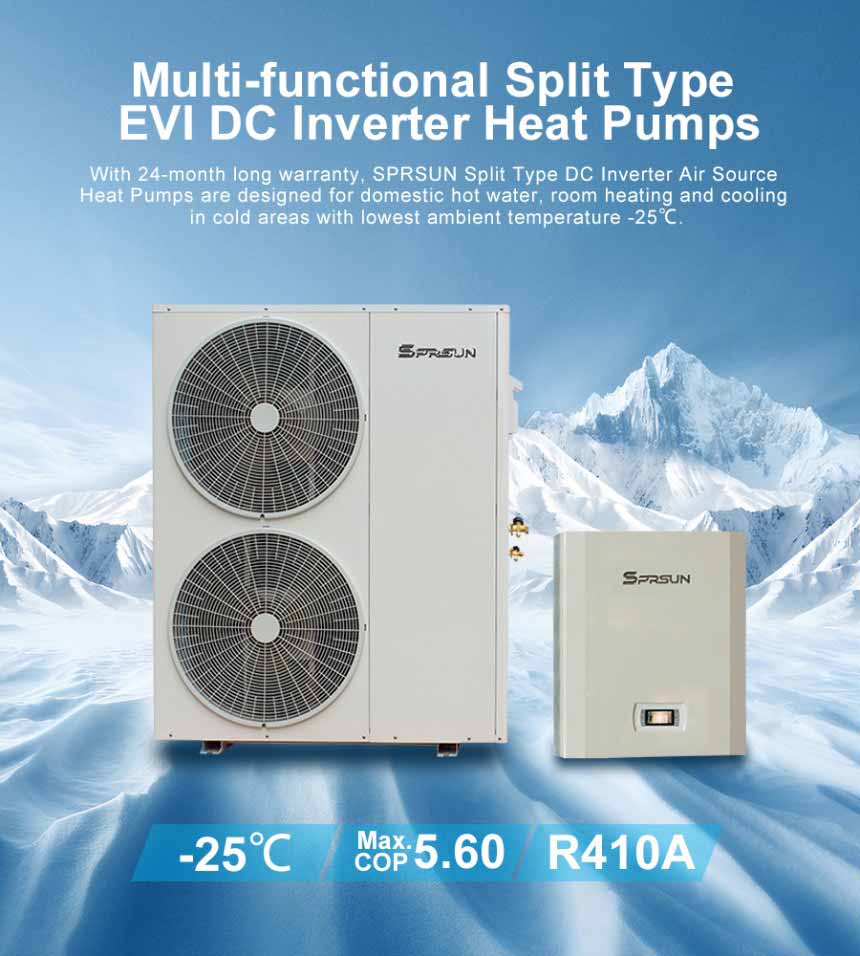 Multi-functional Split Type EVI DC Inverter Heat Pumps Pompe de căldură cu invertor DC de tip split multifuncțional EVI