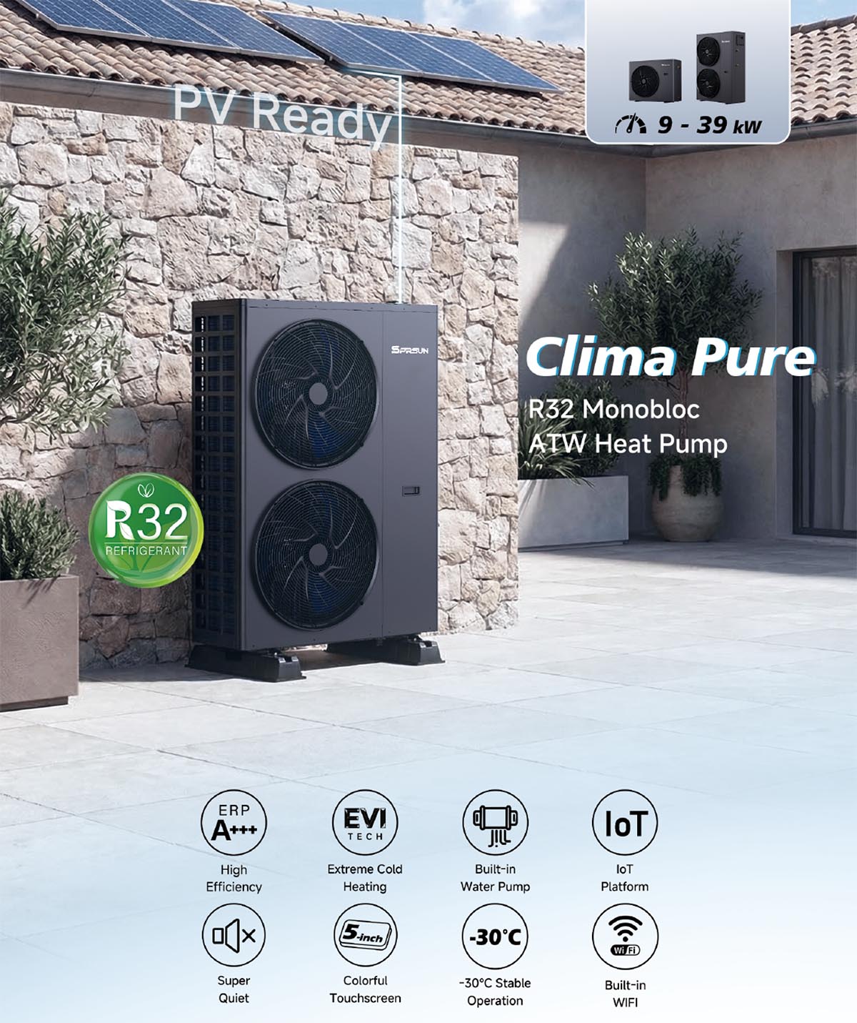 Pompă de căldură multifuncțională R32 (Clima Pure)
