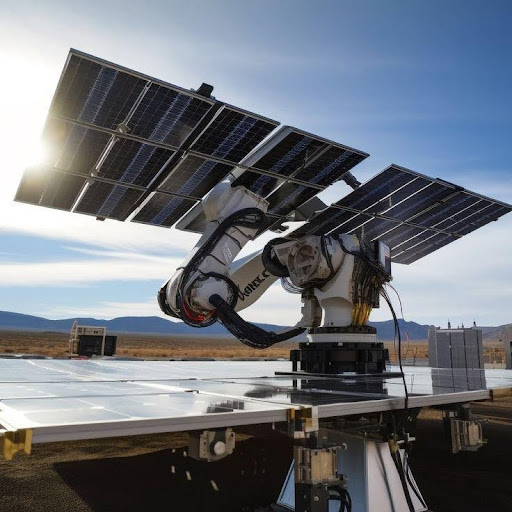 Tracker pentru panouri solare cu braț robot